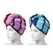 Anller 2 Pack 100% Cotton Hair Towel Wrap Hair Drying Towel with Button for Women Dry Hair Hat Shower Head Towel (red & Blue)