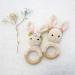 Buy Organic Baby Wooden Teether Crochet Bunny Rattle Pacifier Bracelet - Ideal for Teething Toddlers | International Shipping Available - Buy Online on SooperMarket.com
