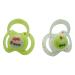 SRV Hub 2 Pack Glow in the Dark Pacifiers for Newborns - BPA Free and Non-Toxic Suitable for Babies 0-6 Months (Green)