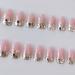 RikView Short Square Pink Press on Nails with Clear Acrylic & Sequins - Set of Fake Nails - Buy Online on SooperMarket.com