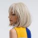 HAIRCUBE Creamy White Short Bob Wig with Bangs - 12 Inch Heat Resistant Synthetic Wig for Women - Buy Online on SooperMarket.com