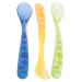 Nuby ID5377 - Long porridge spoon pack of 3 assorted colours