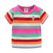Mud Kingdom Little Boys T-Shirts Rainbow Stripe 12-18 Months Hot Pink Rainbow Short Sleeve