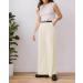 Vetinee Wide Leg High Waisted Dress Pants for Women XL - Vanilla Ice | Business Office Trousers with Pockets - Buy Online on SooperMarket.com