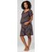 HAPPY MAMA Maternity Nursing Gown Nightshirt 1029 - Navy & Orange Stripes - Buy Online on SooperMarket.com