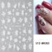 White Flowers Nail Art Stickers | 5D Self-Adhesive Floral & Butterfly Decals for DIY Manicure | 4 Sheets of Embossed Nail Design - Buy Online on SooperMarket.com