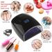Rechargeable Cordless UV LED Nail Lamp 66W - Gel & Regular Polish Dryer | 5 Timer Settings, Automatic Sensor, LCD Display - Black - Buy Online on SooperMarket.com