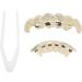 Hip Hop False Teeth Set Reusable Unfading Electroplated Halloween Festival Decoration Brace (Red) - Buy Online on SooperMarket.com