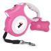 Makife retractable dog leash 5m under 25kg large and medium -sized dogs flashlight dog decorative bags with bag dispenser - pink pink (dog droppings bag with bag dispenser)