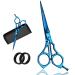 Glamified Glam Blue 6'' Hairdressing Scissors Professional Hairdressers Scissors Barber Scissors for Hair Cutting RightHand Hair Cutting Scissors Sharp Blades Hair Scissors for Women Men & Kids.