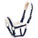 Nobleza - Knotted halter for horses padded nose and neck halter for riding training dark blue