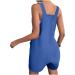 WILLBEST Women's Casual Dungarees Summer Overalls Jumpsuits Short Sleeve Straps Straight Wide Leg Long Pant Romper with Pockets 845-oyvsw-5-blue M - Buy Online on SooperMarket.com