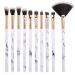 Jootuepo 10pcs Eye Make Up Brazen Marble Pattern Eye Make-up Brush Set Soft Hair eyeshadow brush for eyeshadow eyebrow eyeliner eyeliner