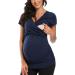 Love2Mi Maternity Nursing Shirt - Short Sleeve V-Neck T-Shirt - Navy - Size L - Buy Online on SooperMarket.com
