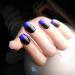 Siusio 24-Piece Black Gradient Artificial Nails Set - Full Cover Short Gel-Art with Royal Blue Jewelry Top Coat for Women & Girls - Buy Online on SooperMarket.com