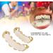 Herchr Funny Halloween Teeth - Shiny Brass Prosthesis for Parties | Unique Gold Decoration & Gift - Buy Online on SooperMarket.com