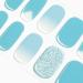 DANNI & TONI 28 Stickers Semi Cured Nail Wraps Soft Self-Adhesive Gel Nail Stickers(Sea Breeze) Salon-Quality Gel Nail Polish Strips Manicure Stickers Set Sky-Blue Design