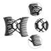 4 Pieces Adjustable Double Comb Hair Clip Set for Thick Curly Hair - Coffee and Black - Buy Online on SooperMarket.com