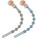 One-Piece Silicone Pacifier Clip Holder Pack of 2 Soft Flexible Pacifier Clips Binky Clips for Baby Boys and Girls (Sage/Ether)