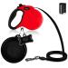 Etaccu rollerin for dogs Robust 5m roll line with one-button blocking system non-slip handle without involvement reflective retractable dog leash for small/medium-sized dogs up to 20kg (red) m 5m red to 20kg