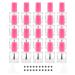 GTHER 20PCS 8ML Empty Nail Polish Bottles, Clear Transparent Glass Refillable Bottles Container with Brush Cap & Funnel & Mixing Balls for Nail Art (Pink)