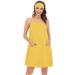 Veseacky Women's Bath Towel with Pocket Adjustable Bathrobe and Face Band S-3XL Yellow Medium