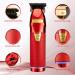 Hair Clippers USB Rechargeable Electric Beard Trimmer Barbers Hair Grooming Kit Red Metal Beard Trimmer - Buy Online on SooperMarket.com