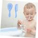 Newborn Baby Hair Brush & Comb Set - Soft Infant Scalp Massage Brushes in Blue - Size 1 - Buy Online on SooperMarket.com