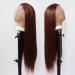 Long Straight Reddish Brown Lace Front Wig - Heat Resistant Synthetic Hair for Black Women - Cosplay and Daily Wear - Buy Online on SooperMarket.com