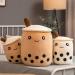 AMOZO Cute Cartoon Boba Milk Tea Plush Doll 50cm - Coffee | Giant Bubble Tea Cup Pillow Gift Toy - Buy Online on SooperMarket.com