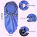 LadayPoa 2 Pcs Long Satin Sleep Cap for Women - Black+Blue | Silky Bonnet for Curly Hair Protection - Buy Online on SooperMarket.com