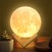 Balkwan moon lamp moon lamp 3D print moon lamp dimmable usb charging touch lamp for children and lover birthday bedroom romantic gift (4.7 inch)