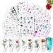 Macute Nail Decals for Women Fingernail Decorations Nail Art Accessories 24 Sheets Nail Stickers with Assorted Patterns Water Transfer Blossom Flower Flamingo Stickers Set Manicure Charms Tip Decor