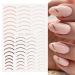 6 Sheet Gold French Fashion Line Nail Art Stickers Decals - Self-Adhesive 3D Nail Decals for Luxury Nail Design and Supply - Buy Online on SooperMarket.com