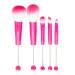 Hot Pink Beadable Makeup Brushes Set of 5 for Silicone Focal Beads Bulk DIY for Crafters Cosmetic Brush Kit Keychain Bar Eyeshadow Purple