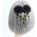 Prosy Halloween Tassel Black Flower Gothic Bead Headwear Top Masquerade Headdress Cosplay Hair Clip Hair Accessories for Women and Girls - Buy Online on SooperMarket.com