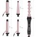 Prizm Pro Clamp Curling Iron Set 5 Interchangeable Barrels 11 Adjustable Temp Dual Voltage Rose Pink Perfect for Travel & Beautiful Curls - Buy Online on SooperMarket.com