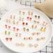 24 Pairs Mixed Color Clip-on Earrings Set - Animals, Heart, Flowers, Mushroom Design for Ladies - Painless Non-perforated Earrings - Buy Online on SooperMarket.com