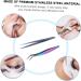 Buy 2 Sets of Colorful Stainless Steel Eyelash Tweezers - 13x1cm Perfect for Lengthening - International Shipping Available - Buy Online on SooperMarket.com