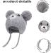 Cute Bear Kids Winter Hat | Dual Pom-Pom Chenille Knitted Warm Hat for Boys & Girls | Fleece Lined Earflap Cap for Toddlers 1-5 Years - Grey - Buy Online on SooperMarket.com