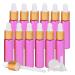 Tianzd 12 pieces 10 ml of empty chrome pink drip bottle Pipette bottles with glass pipette 10 ml of glass bottle with a drip pipette with gold screw cap for essential oils perfume oils pink 10 ml