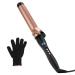 LXMTOU Curling Tongs 38mm Large Barrel Curling Wand Big Curls for Long Hair Thick Wide Curling Iron with Glove 100 C-230 C Adjustable Temperature Auto-Off Gold