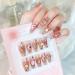 RikView Long Press on Nails - 24 PCS Pink Coffin Nails with 3D Design | Glossy Full Cover Fake Nails for Women - Buy Online on SooperMarket.com