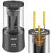 Electric Pencil Sharpener  AFMAT Regargeable Pencil Sharpener Hands-Free  Fully Automatic Pencil Sharpener for 6-7.8mm Colored Pencils  Fast Sharpening  No Uneven Tips  Ideal for Short Pencils Black