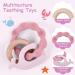 Vicloon Baby Teething Toy - Silicone & Wood Teether Chew Toy for Boys & Girls (Pink-Purple) | Easy to Hold & Clean Up - Buy Online on SooperMarket.com
