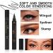 Go Ho Black Waterproof Wing Stamp Eyeliner 2 PCS - Cat Eye Winged Eyeliner Stamp for Left & Right Wing - Smudge-proof & Long-Lasting - 10MM Super Slim Felt Tip - Buy Online on SooperMarket.com