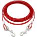Bunty Dog Tie Out Stake 16 & Tie Out Cable 10ft | Heavy Duty Spiral Ground Anchor for Dog Leash | Outdoor Dog Camping Essentials - Medium 10ft Red - Buy Online on SooperMarket.com