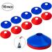 10pcs Pro Disc Cones with Carry Bag - Agility Training Cones for Soccer, Football, Basketball & More | Blue&Red Thickened Version 24g - Buy Online on SooperMarket.com