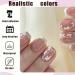 Shop French Tip Press On Nails - Short Square Floral Acrylic Nails for DIY Manicure | 24 Pcs Glossy Glue-On Fake Nails for Women & Girls - Buy Online on SooperMarket.com