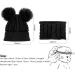CheChury Toddler Hat and Scarf Set - Baby Knit Pom Beanie Cap with Circle Loop Scarf Neckwarmer for 1-3 Years - Black - Buy Online on SooperMarket.com